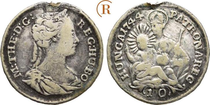 10 Denar Kremnitz 1744 Habsburg: Maria Theresia, 1740-1780:, Postzegels en Munten, Munten | Europa | Niet-Euromunten, België, Verzenden