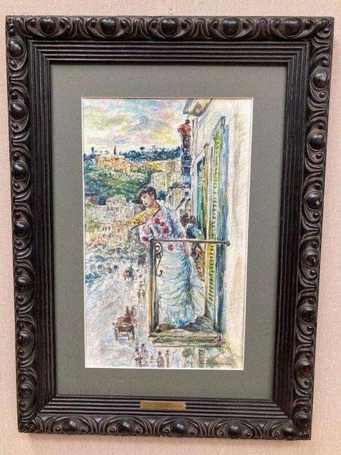 Carlo Brancaccio (1871-1920) - Dal balcone, Antiek en Kunst, Kunst | Schilderijen | Klassiek