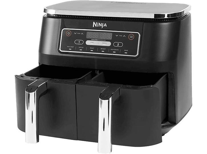 Ninja -  Hetelucht Friteuse Foodi Dual Zone  - Zwart, Elektronische apparatuur, Airfryers, Airfryer, Nieuw, 1500 gram of meer
