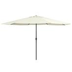 vidaXL Parasol met metalen paal 390 cm zandwit, Verzenden, Nieuw