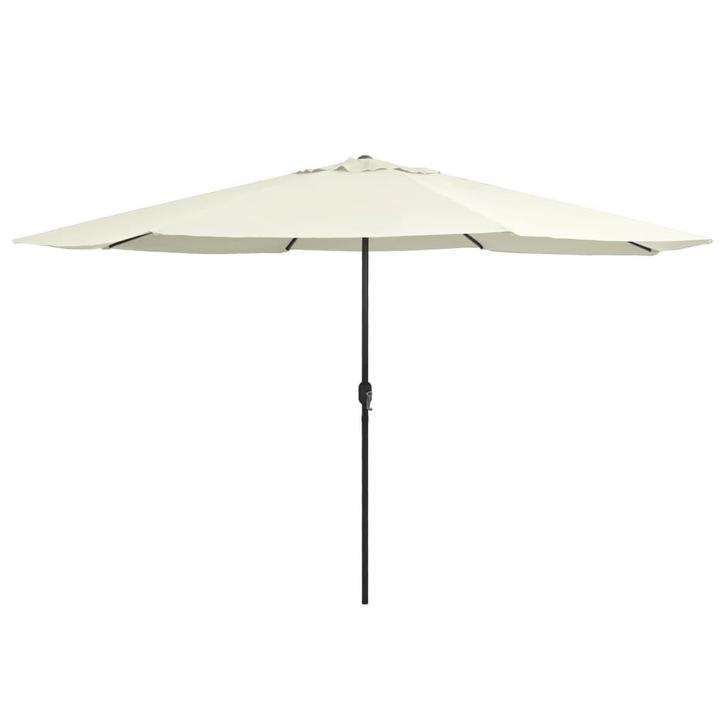vidaXL Parasol met metalen paal 390 cm zandwit, Tuin en Terras, Parasols, Nieuw, Verzenden