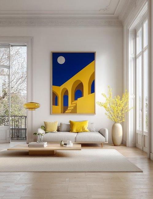 Nelson F. León - Noches de Arcos Amarillos XL- (NO, Antiek en Kunst, Kunst | Schilderijen | Modern
