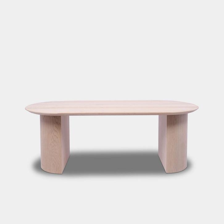 Tafel Plat Ovaal Eikenhout  Half Rond  160x90, Huis en Inrichting, Tafels | Eettafels