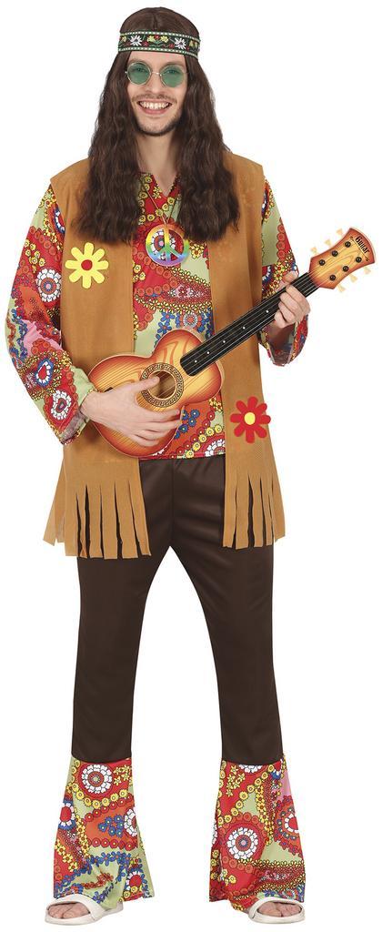 Hippie 60S Kostuum Gekleurd Heren Met Bruin Vest, Vêtements | Hommes, Costumes de carnaval & Vêtements de fête, Envoi