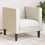 vidaXL Fauteuil Chesterfield-stijl fluweel crèmekleurig, Verzenden, Nieuw