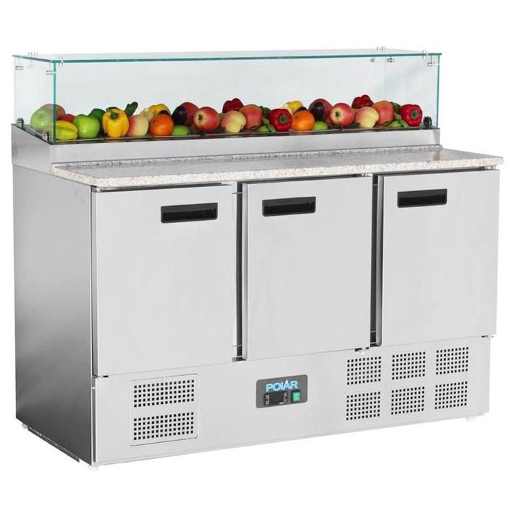 Pizzawerkbank | 444L | 3 Deuren (1/1 GN) | Boven 8x 1/6 GN, Zakelijke goederen, Horeca | Keukenapparatuur, Nieuw in verpakking