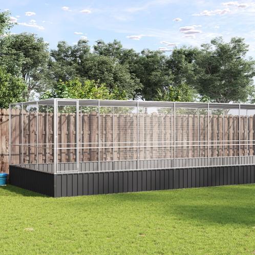 vidaXL Volière met verlengstuk 932x307x212 m staal, Dieren en Toebehoren, Vogels | Toebehoren, Nieuw, Verzenden
