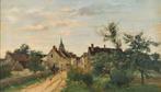 Jacques Alfred Brielman (1836-1892) - A quint French village, Antiek en Kunst, Kunst | Schilderijen | Klassiek