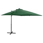 vidaXL Zweefparasol met paal en LED-verlichting 250 cm groen, Tuin en Terras, Verzenden, Nieuw