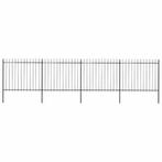 vidaXL Tuinhek met speerpunt staal 714,5x150 cm zwart, Tuin en Terras, Verzenden, Nieuw