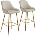 tectake Barkruk Avane met rugleuning, gestoffeerd, fluweelop, Huis en Inrichting, Barkrukken, Verzenden, Nieuw