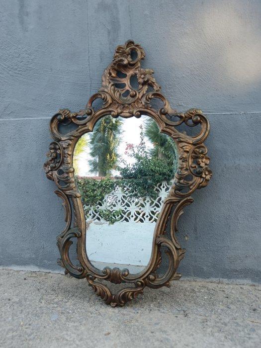 Spiegel - Hars - Cornucopia hars en goud, Antiek en Kunst, Curiosa en Brocante