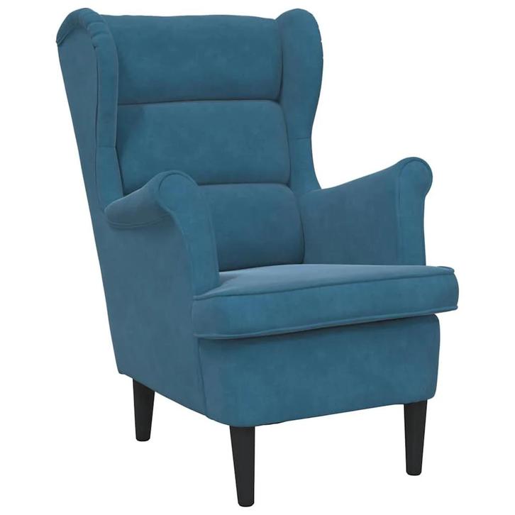 Blauwe Fluwelen Fauteuil | Tweede Kansje | OP = OP, Maison & Meubles, Fauteuils, Envoi