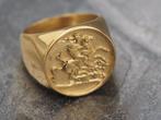 Memento Mori religieus / schedel / Masonic ring - 24kt goud