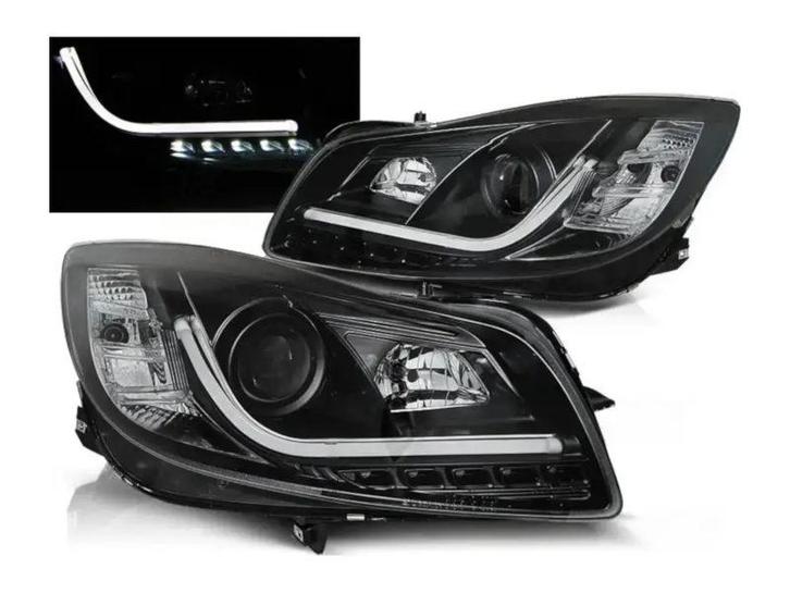 Opel Insignia 2008 tot 2012 LEDtube koplampen Black, Auto-onderdelen, Verlichting, Nieuw, Opel, Verzenden