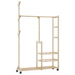 vidaXL Kledingrek met schappen en wielen 100x38x175,5 cm, Huis en Inrichting, Kasten | Kleerkasten, Verzenden, Nieuw