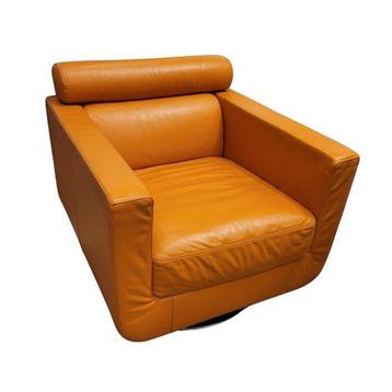 natuzzi - Fauteuil - Suad - Leder, Staal - Model: Suad