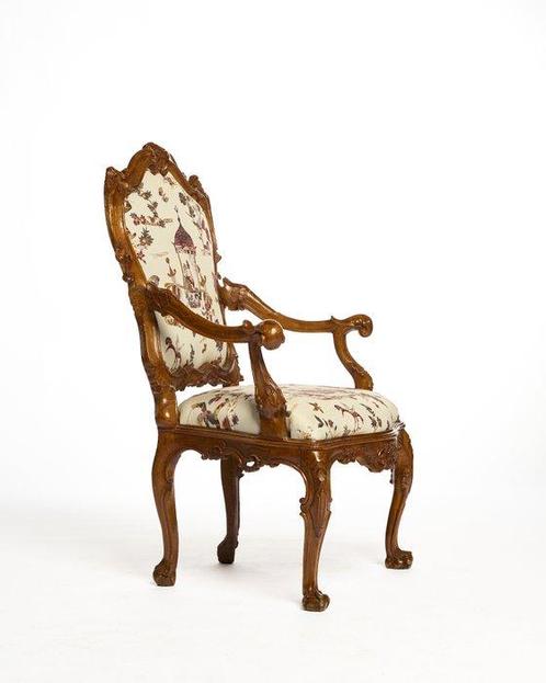 Fauteuil - Walnoot, Antiek en Kunst, Antiek | Meubels | Stoelen en Sofa's