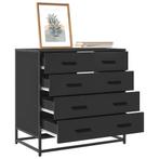 vidaXL Ladekast 70x41x70 cm bewerkt hout zwart, Verzenden, Nieuw