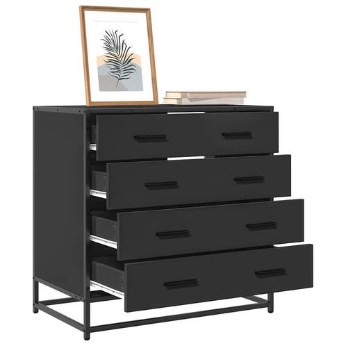 vidaXL Ladekast 70x41x70 cm bewerkt hout zwart, Huis en Inrichting, Kasten | Overige, Nieuw, Verzenden