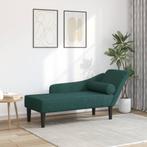 vidaXL Chaise longue met kussens stof donkergroen, Huis en Inrichting, Zetels | Zetels en Chaises Longues, Verzenden, Nieuw