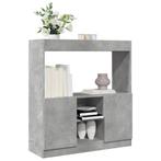 vidaXL Hoge kast 92x33x100 cm bewerkt hout betongrijs, Huis en Inrichting, Verzenden, Nieuw