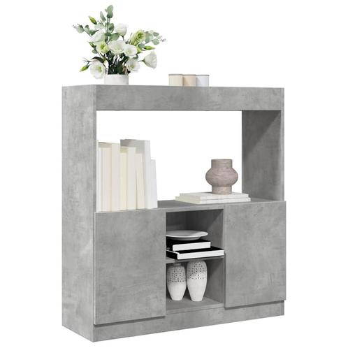 vidaXL Hoge kast 92x33x100 cm bewerkt hout betongrijs, Huis en Inrichting, Kasten | Boekenkasten, Nieuw, Verzenden