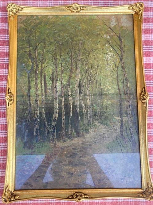 Deutsche Schule (XIX-XX) - Birkenwald, Antiek en Kunst, Kunst | Schilderijen | Klassiek