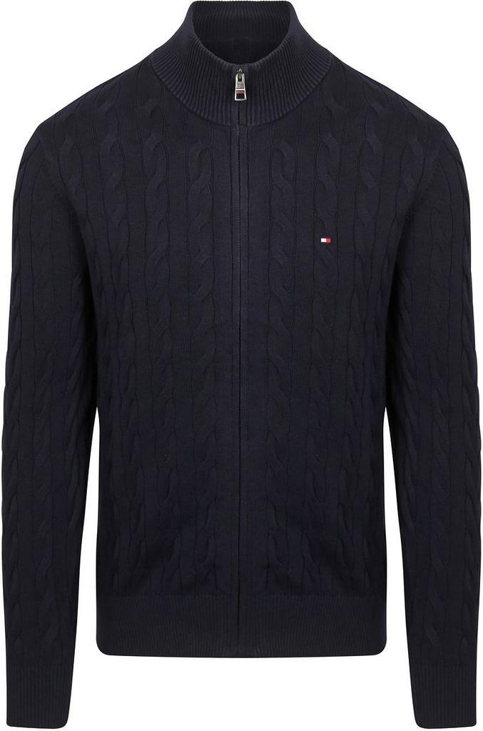 Tommy Hilfiger Vest Zip Cable Navy maat Maat 52/54 (L) Heren, Kleding | Heren, Truien en Vesten, Blauw, Nieuw, Maat 52/54 (L)