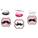 Moustache Hangdecoratie 40cm 6st, Verzenden, Nieuw