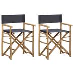 vidaXL Regisseursstoelen 2 st inklapbaar donkergrijs bamboe, Tuin en Terras, Verzenden, Nieuw