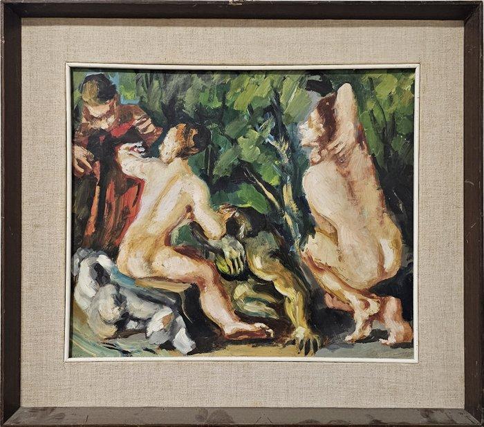 Emilio Notte (1891 - 1982) - Bagnanti, Antiquités & Art, Art | Peinture | Classique