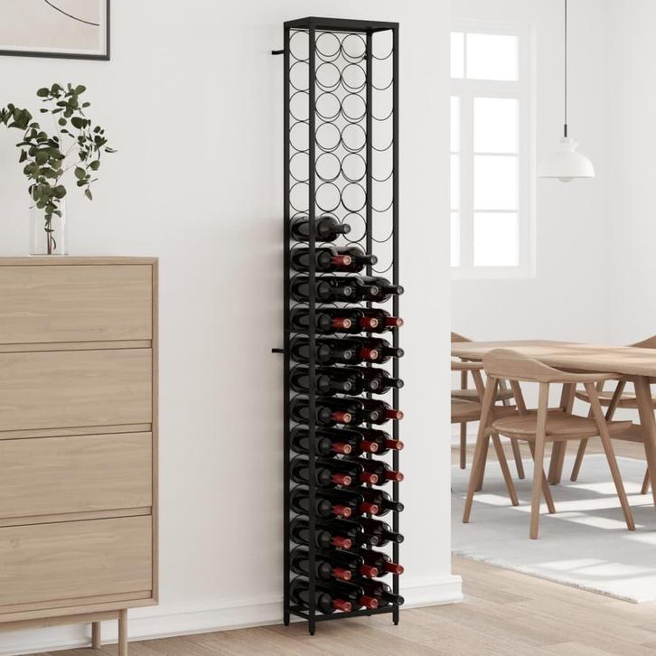 vidaXL Wijnrek voor 57 flessen 34x18x200 cm smeedijzer zwart, Huis en Inrichting, Woonaccessoires | Wijnrekken, Nieuw, Verzenden