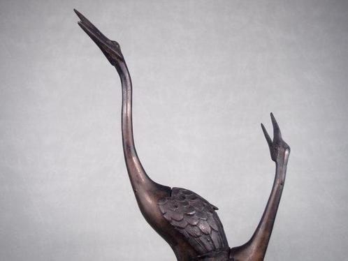 Brons - Hideyama  Takaoka Copperware - Drie kraanvogels, Antiek en Kunst, Antiek | Overige Antiek