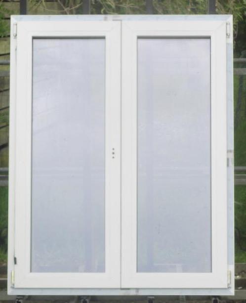 pvc raam , chassis , venster 115 x 145 wit / antraciet 7016, Doe-het-zelf en Bouw, Raamkozijnen en Schuifdeuren, Inclusief glas
