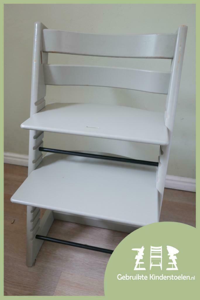 D&#39;OCCASION/GEBRUIKTE: Stokke Tripp Trapp taupe grijs, Kinderen en Baby's, Kinderstoelen, Meegroeistoel, Zo goed als nieuw