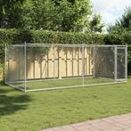 vidaXL Cage pour chien avec porte gris 4x2x1,5 m acier, Animaux & Accessoires, Maisons pour chiens, Neuf, Verzenden