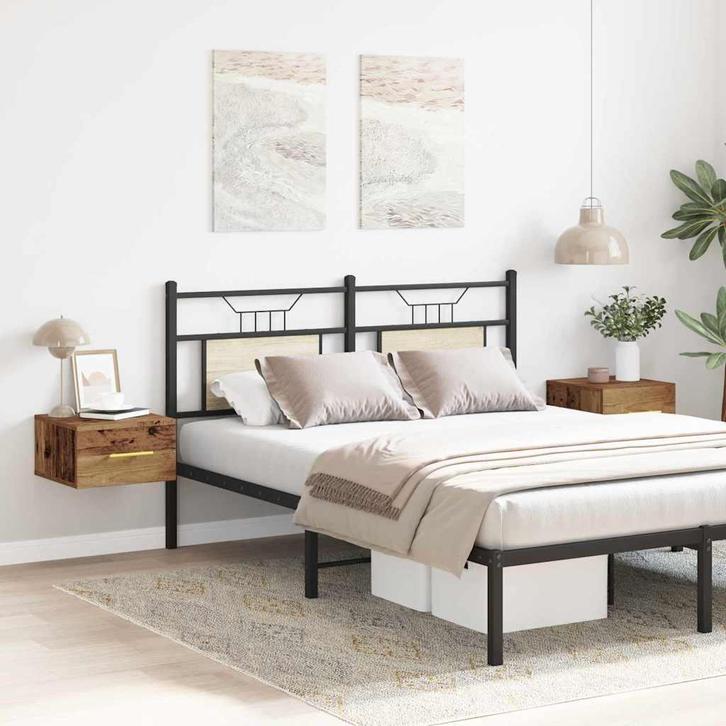 vidaXL Nachtkastje 2 pcs Oud hout 35 x 35 x 20 cm Bewerkt, Huis en Inrichting, Kasten | Overige, Nieuw, Verzenden