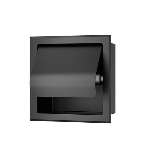 Toiletrolhouder Inbouw Wiesbaden Rocko Met Klep Mat Zwart, Doe-het-zelf en Bouw, Sanitair, Bad, Nieuw, Ophalen of Verzenden