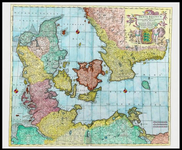 Denemarken - Europa, Zweden, Duits, Baltic Sea; Frederik de, Boeken, Atlassen en Landkaarten