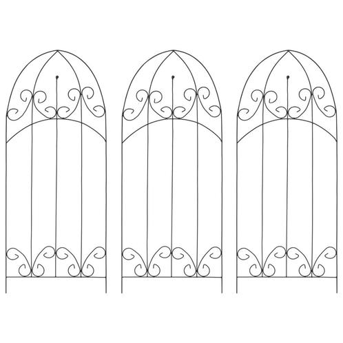 vidaXL Plantenklimrekken 3 st 40x100 cm ijzer zwart, Tuin en Terras, Bloembakken en Plantenbakken, Nieuw, Verzenden