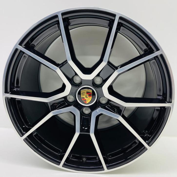 Porsche Taycan ORIGINELE 21inch RS Spyder zw/alu met banden, Auto-onderdelen, Banden en Velgen, 21 inch, Zomerbanden, 305 mm, Personenwagen