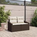vidaXL 2-zits tuinsofa met opbergruimte en kussens - bruin, Tuin en Terras, Tuinsets en Loungesets, Verzenden, Nieuw
