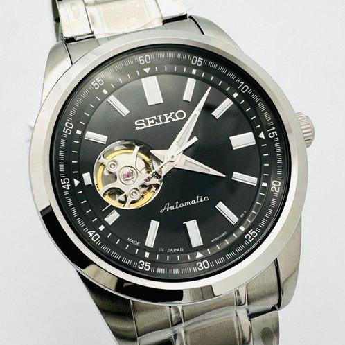 Seiko - Open Heart Black Dial - Sans Prix de Réserve -, Handtassen en Accessoires, Horloges | Antiek