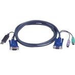 KVM kabel | 1.8 meter (VGA + 2x PS/2 naar VGA + USB A), Computers en Software, Verzenden, Nieuw