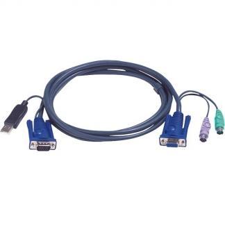 KVM kabel | 1.8 meter (VGA + 2x PS/2 naar VGA + USB A), Computers en Software, Pc- en Netwerkkabels, Verzenden