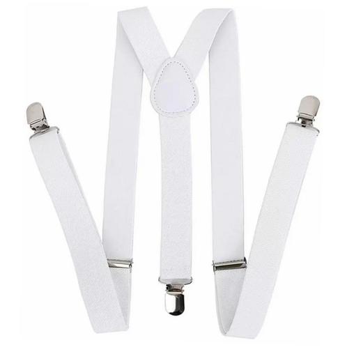 Fako Fashion® - Bretels - Effen - 100cm - Wit, Kleding | Heren, Riemen en Ceintuurs, Verzenden