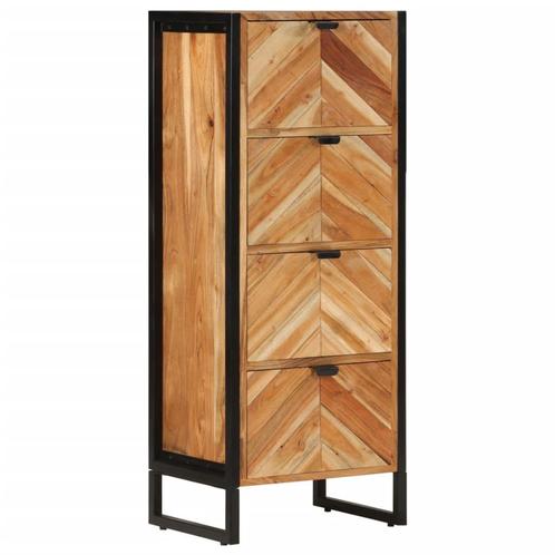 vidaXL Badkamerkast 40x30x100 cm massief acaciahout en ijzer, Huis en Inrichting, Badkamer | Badkamermeubels, Nieuw, Verzenden