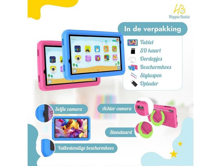 HeppieBabie Kindertablet - 8 Inch - 64GB Opslag - 4GB RAM -, Kinderen en Baby's, Speelgoed | Educatief en Creatief, Nieuw, Verzenden