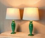 Lampe de table (2) - Vert Émeraude - Faïence, Laiton, Métal